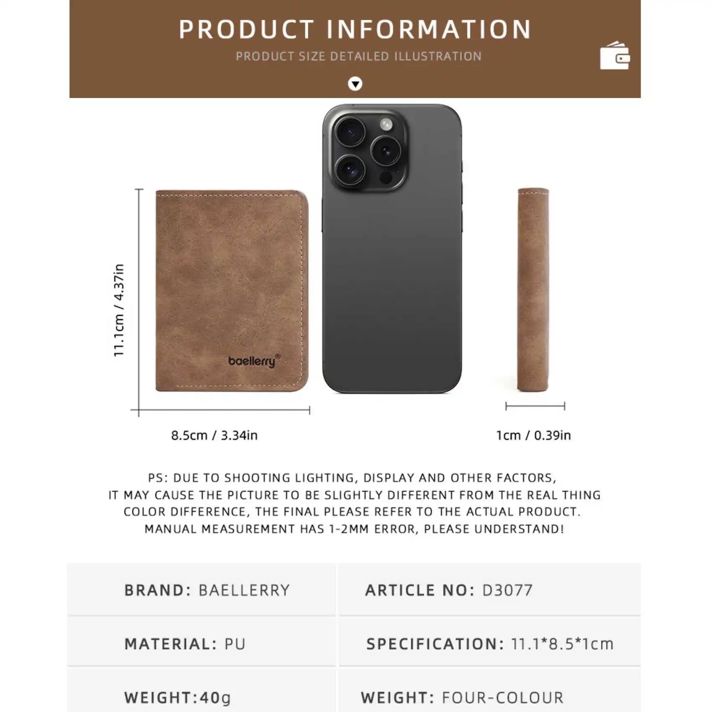 Men’s Slim Multi-Card Bifold Wallet